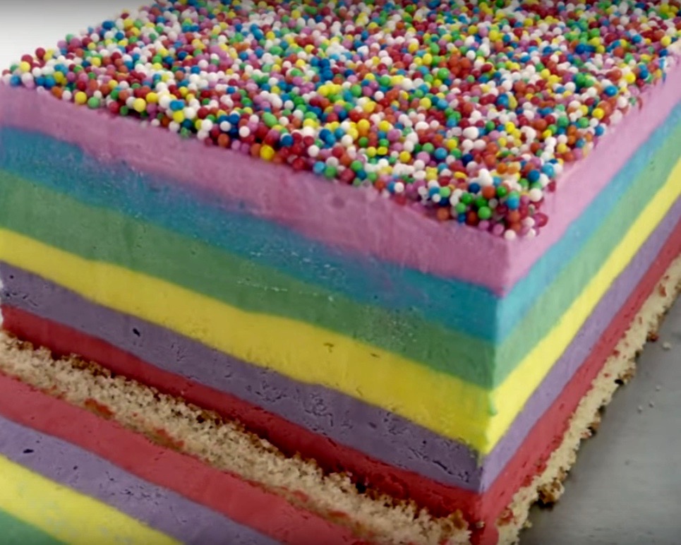 Rainbow Ice Cream Cake Rainbow Cake Steves Kitchen 