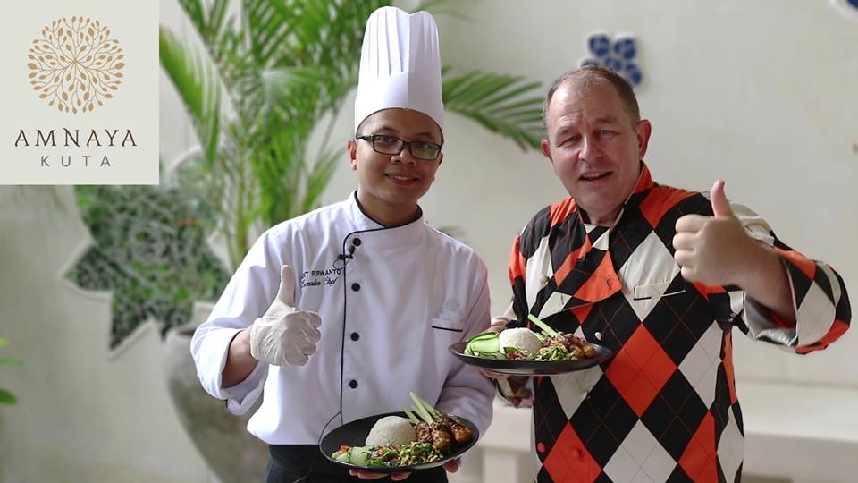 Steve and Sigit Purwanto make Balinese Satay Lilit